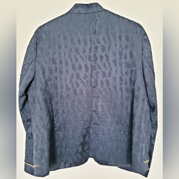 Alfred Dunner Women's Business/Office Blazer Embroidered/Beaded Crinkle Blue 12P - Picture 10 of 16